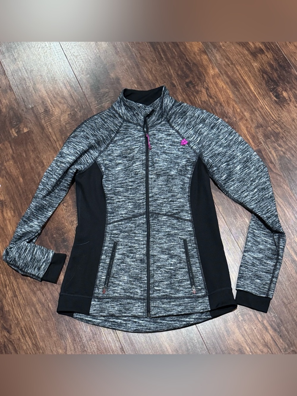 TANGERINE Coral Heather Black Space Dye Track Jacket Full zip